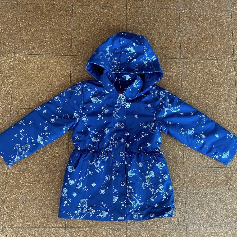 London Fog Kids Raincoat-Unicorn Space Print-6X